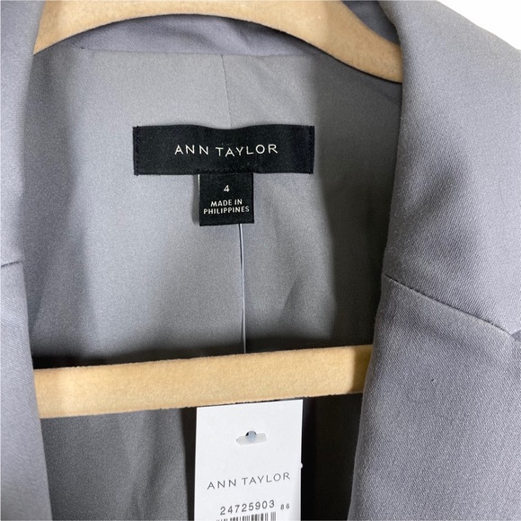 NWT Ann Taylor Light Grey The One-Button Blazer sz 4 - Picture 5 of 5